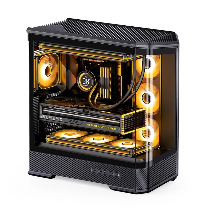 Jonsbo D400 Midi Tower  Atx  Tempered Glass Sort Kabinet Geekd Dk